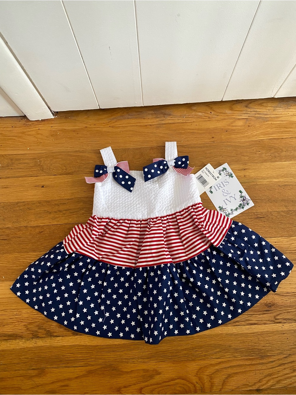 Iris & Ivy Baby Girl Patriotic Tiered Dress & Bloomer Set | NWT | Nordstrom 12M